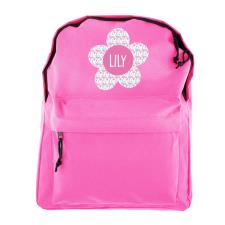 Personalised Pink Flower Backpack